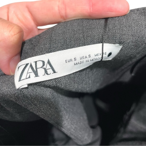 NEW Zara Strapless Charcoal Grey Pinstriped Suit Dress Size S - Picture 16 of 16